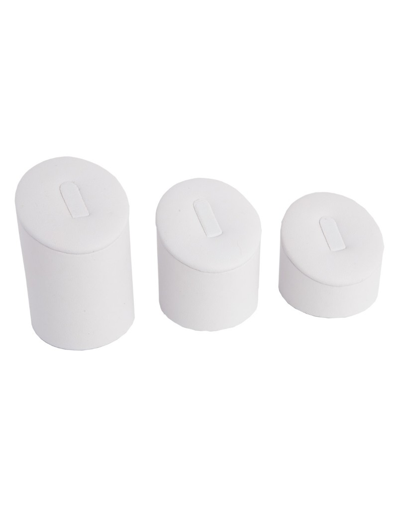 Set de 3 expositores de polipiel para anillos