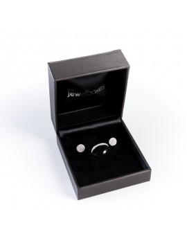 Estuche forrado Polipiel para conjunto de anillo y pendientes