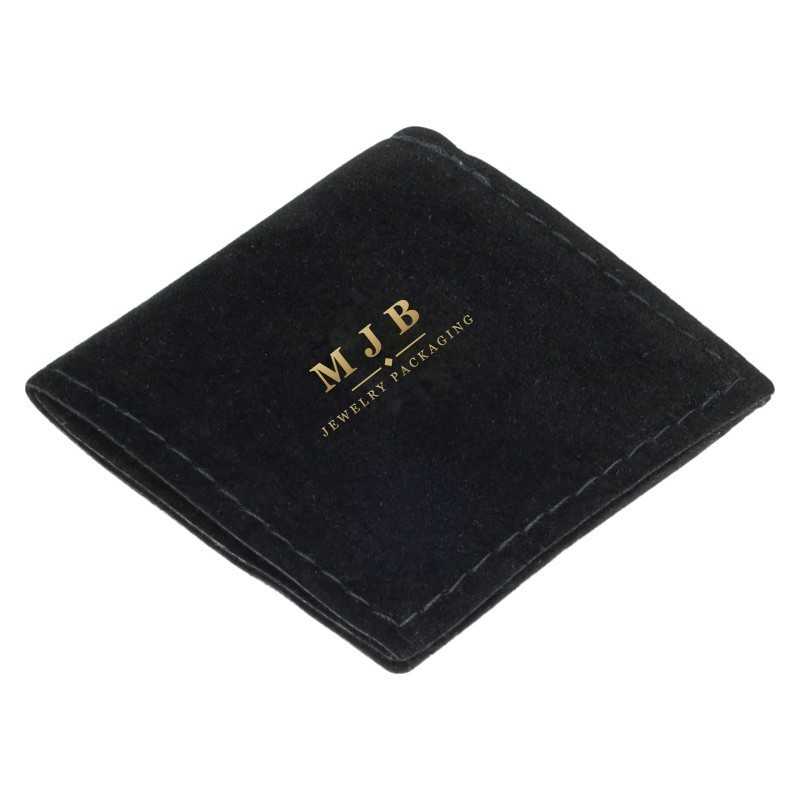 Pochon en suédine Noir 56×56 mm BAN71-N | MyJewelBoxes