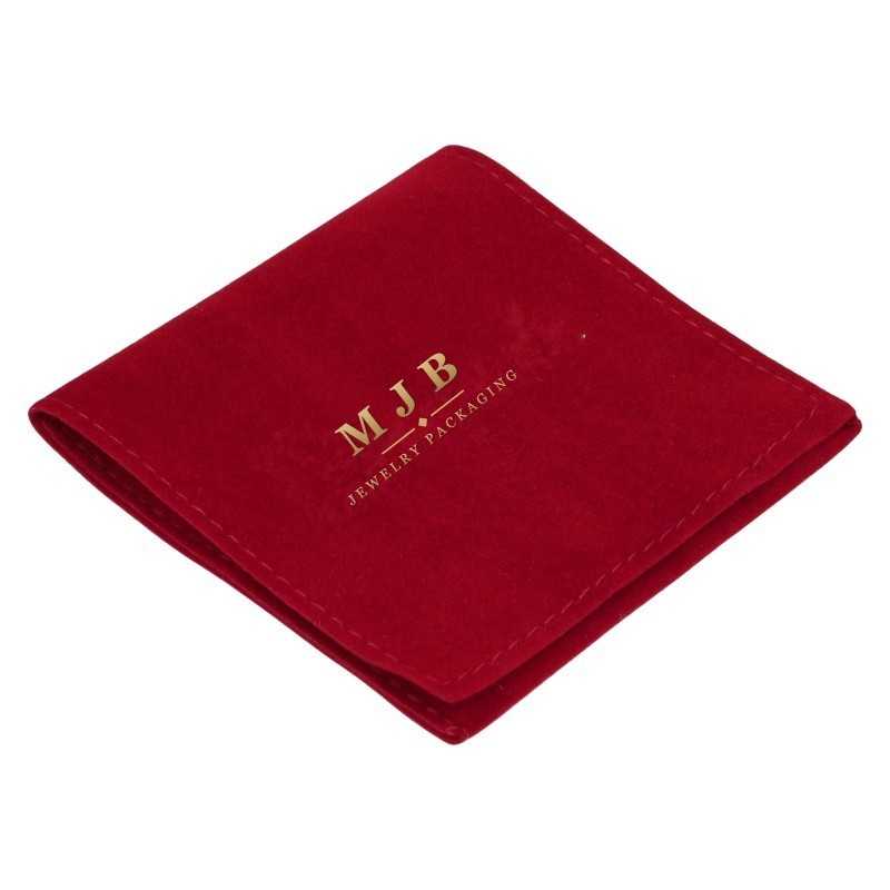 Faux Suede Pouch Burgundy 79×79 mm BAN72-BU | MyJewelBoxes