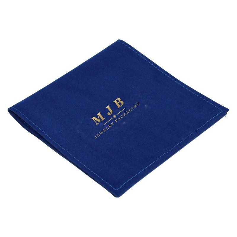 Faux Suede Pouch Blue 100×100 mm BAN73-A | MyJewelBoxes
