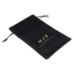Black Faux Suede Bag 120×180 mm BAN62N | MyJewelBoxes