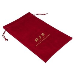 Burgundy Faux Suede Bag 160×250 mm BAN64B | MyJewelBoxes