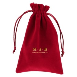 Burgundy Faux Suede Bag 120×180 mm BAN62B | MyJewelBoxes