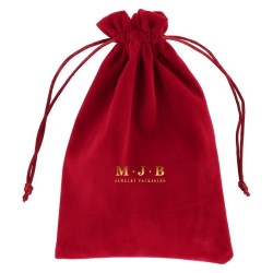 Burgundy Faux Suede Bag 135×200 mm BAN63B | MyJewelBoxes