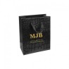 Bolsa de papel de lujo UVI 120x150x65 mm en negro con grabado tipo coco - MyJewelBoxes