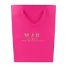 Bolsa de papel mate fucsia para joyería y bisutería con logotipo dorado MyJewelBoxes - BPM180FX 180 x 250 x 100 mm