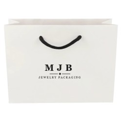 Shopper Carta Opaca 200x150x70 Bianco manico nero | MyJewelBoxes