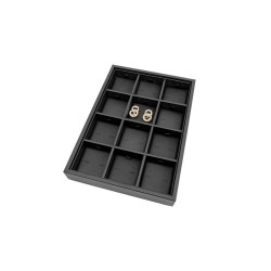 Jewellery tray for omega-back earrings 160x225x30 mm - Black