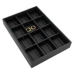 Jewellery tray for hoop earrings 160x225x30 mm - Black
