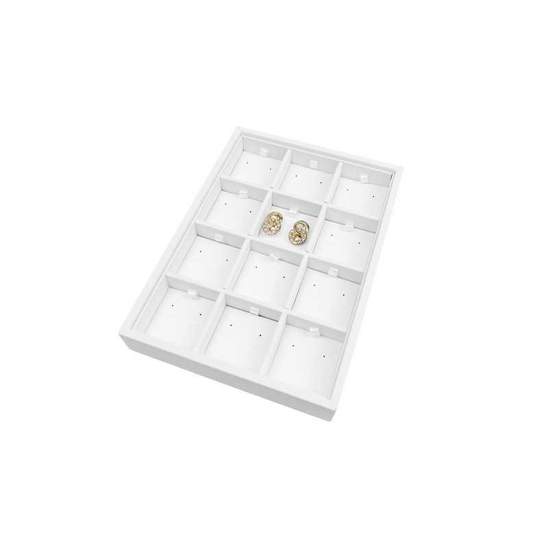 Bandeja de joalharia para brincos com fecho ómega 160x225x30 mm - Branco