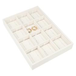 Jewellery tray for hoop earrings 160x225x30 mm - White