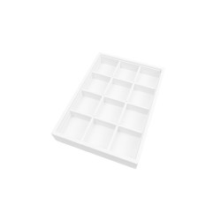 Jewellery tray for 12 compartments 160x225x30 mm - White