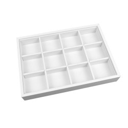 Jewellery tray for 12 compartments 160x225x30 mm - White
