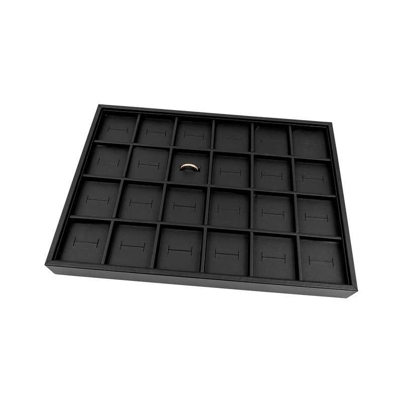 Bandeja de joalharia para 24 anéis 315x225x30 mm - Preto