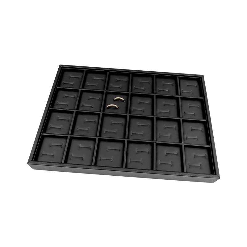 Bandeja de joalharia para 24 alianças 315x225x30 mm - Preto