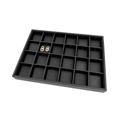 Jewellery tray for 24 omega-back earrings 315x225x30 mm - Black