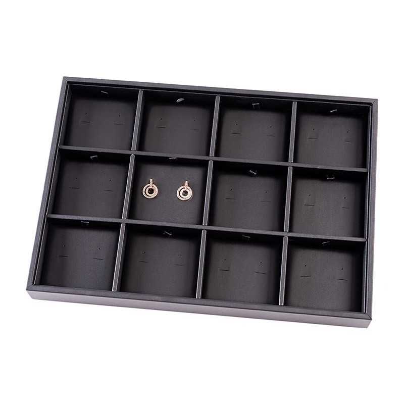 Schmucktablett für 12 Paar Ohrringe 315x225x30 mm - Schwarz