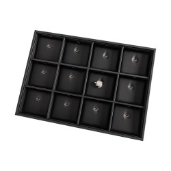 Vassoio portagioie per 12 ciondoli con gancio 315x225x30 mm - Nero