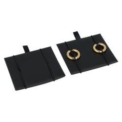 Taco de espuma forrado en polipiel negro para pendientes de aro, 71x66 mm - T-12PA-N
