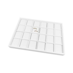 Bandeja de joalharia para 24 alianças 315x225x30 mm - Branco