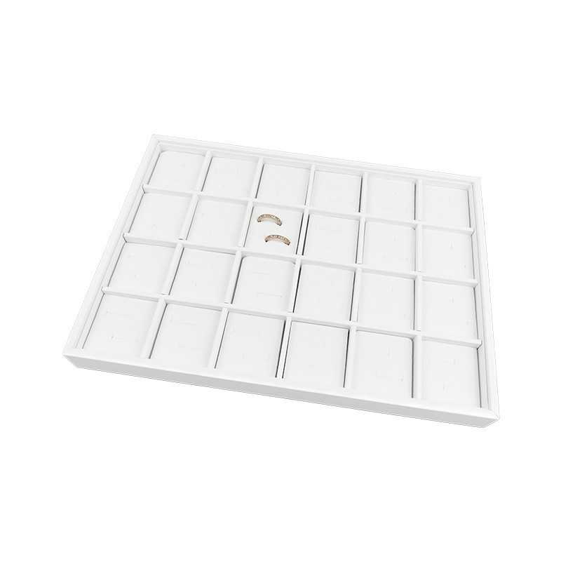 Plateau à bijoux pour 24 alliances 315x225x30 mm - Blanc