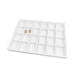 Bandeja de joalharia para 24 brincos com fecho ómega 315x225x30 mm - Branco