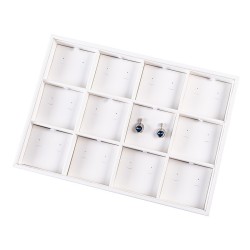 Schmucktablett für 12 Paar Ohrringe 315x225x30 mm - Weiß