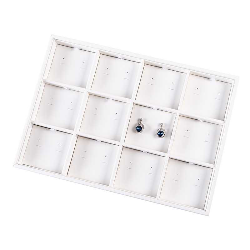 Bandeja de joalharia para 12 pares de brincos 315x225x30 mm - Branco