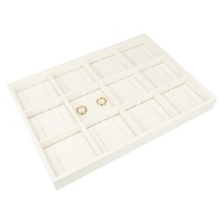 Bandeja de joalharia para 12 pares de argolas 315x225x30 mm - Branco