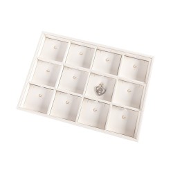 Schmucktablett für 12 Anhänger mit Haken 315x225x30 mm - Weiß