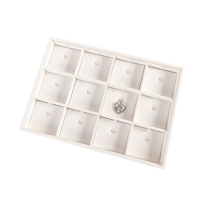 Schmucktablett für 12 Anhänger mit Haken 315x225x30 mm - Weiß