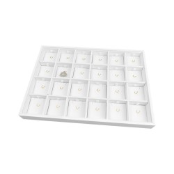 Bandeja de joalharia para 24 pendentes com gancho 315x225x30 mm - Branco