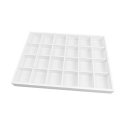 Bandeja de joalharia para 24 compartimentos 315x225x30 mm - Branco