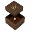 Box for rings 50×50×33 mm SAV2 in brown textured paper — Savannah Series
