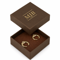 Box for earrings 65×65×27 mm SAV3 in brown textured paper — Savannah Series