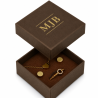 Inside the SAV3 box, with a reversible flocked foam insert in brown and white