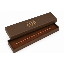 Caja para pulsera 235×54×26 mm SAV6, cartón marrón con papel texturizado — Serie Savannah