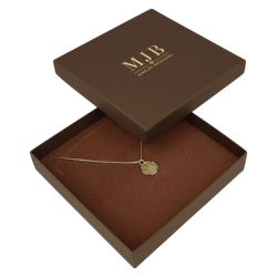 Box for necklaces 167×167×36 mm SAV11 in brown textured paper — Savannah Series