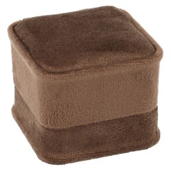 Closed jewellery box for Rings CHA1S-M in brown velvet, 58x58x49 mm