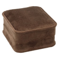 Closed jewellery box for Earrings CHA2P-M in brown velvet, 71x83x44 mm