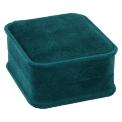 Écrin pour boucles d'oreilles CHA2P-V fermé, en velours vert bouteille, 71x83x44 mm
