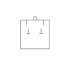 Schéma intérieur de l'écrin pour boucles d'oreilles CHA2P-V, dimensions intérieures 62x66x27 mm