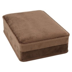 Closed jewellery box for Necklaces CHA5C-M in brown velvet, 114x162x50 mm