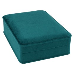 Estuche para Collares CHA5C-V cerrado, en terciopelo verde, 114x162x50 mm