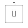 Esquema del interior del estuche para Anillos con Pestaña CHA1SP-BU, medidas interiores 49x49x33 mm