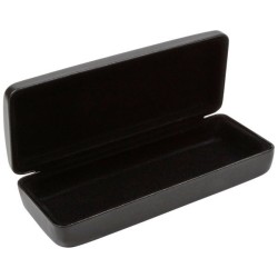 Estuche rígido para gafas negro de polipiel brillante GAF1R-N, vista abierta