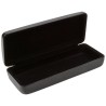 Estojo rígido para óculos preto em pele sintética brilhante GAF1R-N, vista aberta