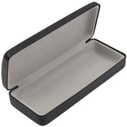 Étui à lunettes rigide noir à doublure gris clair GAF1R-NG, vue ouverte