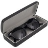 Black hard glasses case with a light grey lining GAF1R-NG, with glasses inside